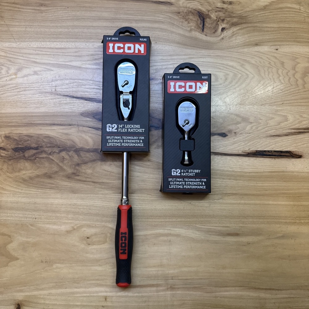 Icon G2 Ratchets 3/8 Drive 10" Standard R2SG , 3/8 Drive Stubby R2ST 4 1/5" - Picture 10 of 10